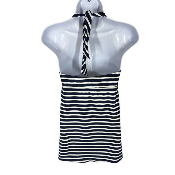 Lands’ End Blue Striped Underwired Swim Bathing Suit Tankini Top Women’s 4P - Picture 2 of 4